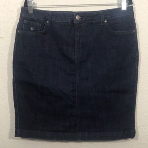 Gloria Vanderbilt Stretch Denim Embroidery Pocket Skirt size 14